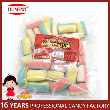 3 Colors Marshmallow Cube Bagged Cotton Candy Product On