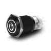 16mm Power Indicator black metal button diameter ring led lights aluminium oxide latching push button switch
