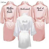 

College Student Fashion Sleepwear Custom Women Bride Party Satin Robe Women