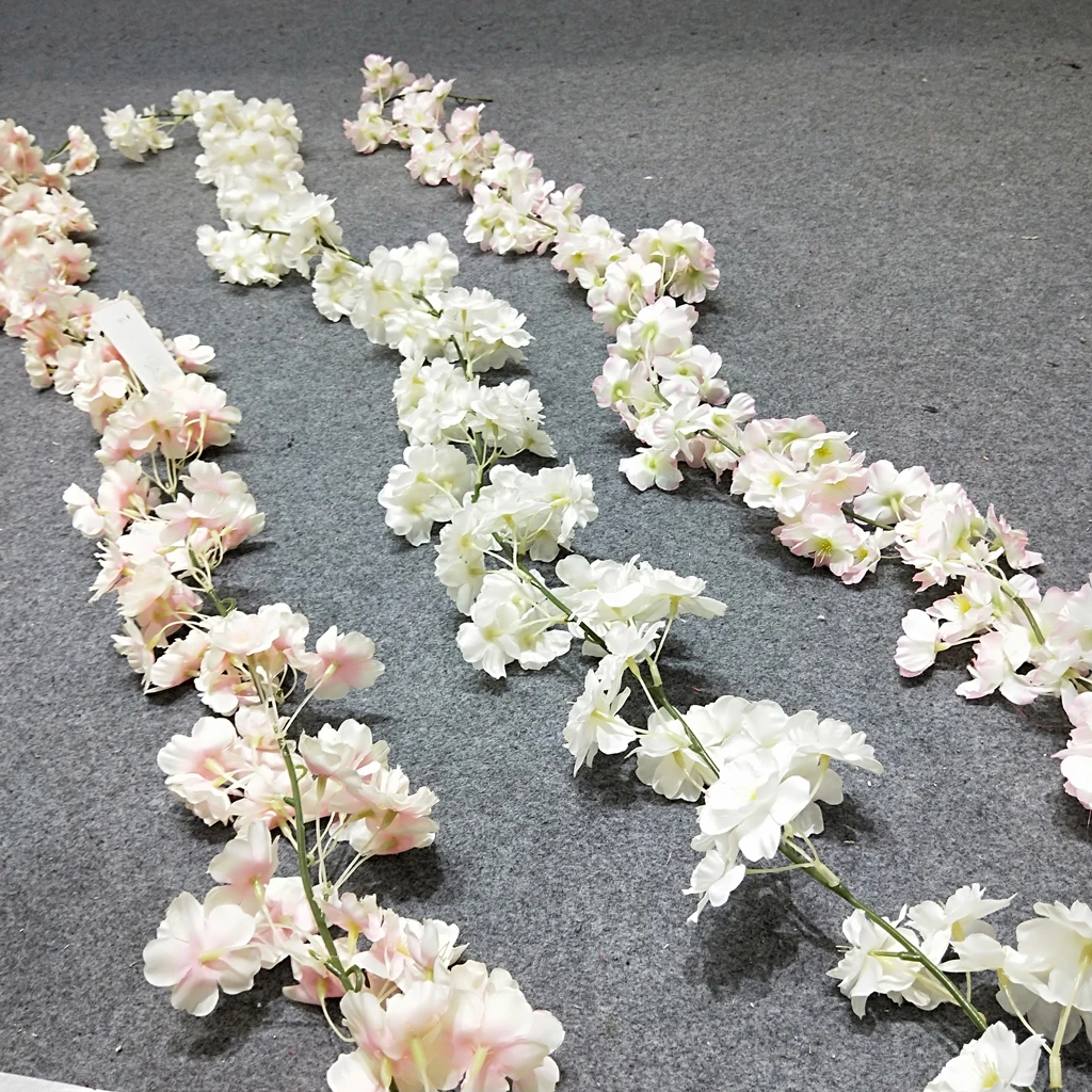 fuyuan 仿真人造樱花花环悬挂藤仿真花丝绸花环家庭婚礼派对装饰