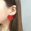 Kaimei best birthday gift for girlfriend acetate plate acrylic heart shaped earrings small transparent plastic stud earrings