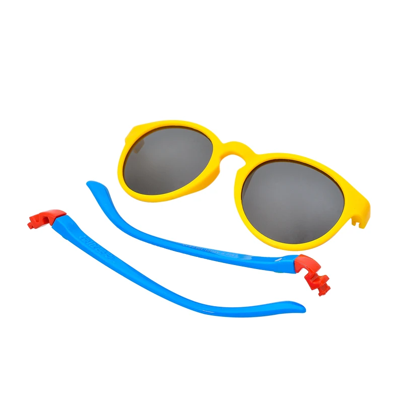 

2019 Custom Logo Rubber Frame Removeable UV400 Polarized Kids Sunglasses Silicone Fashion Boys Girls Round Kids Sunglasses