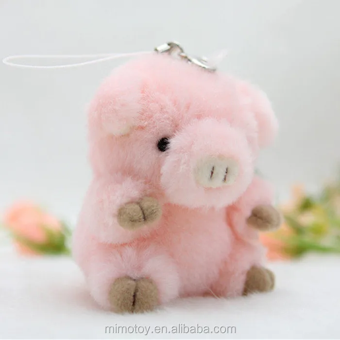 En71 Test Custom Cute Plush Pig Keychain With Straw Hat Fashion Kids