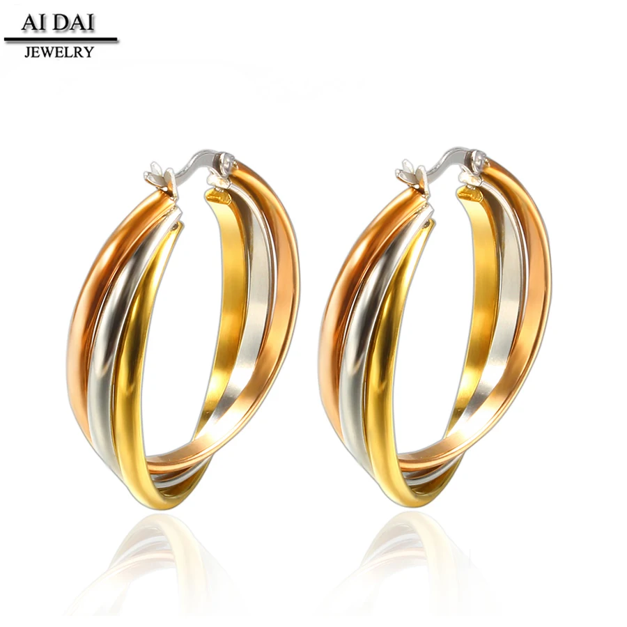 

dubai gold plated jewelry hoop Earrings Classic fashion big earrings 40mm