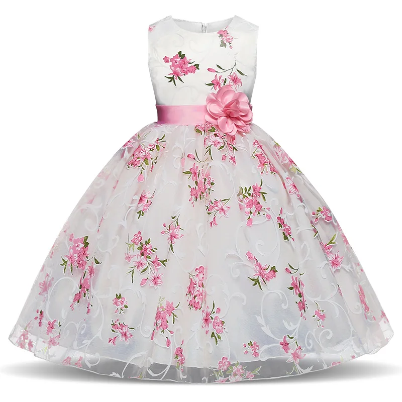 

S14141A 2020 new trendy flower girl dresses for 4-10 year olds kid clothes