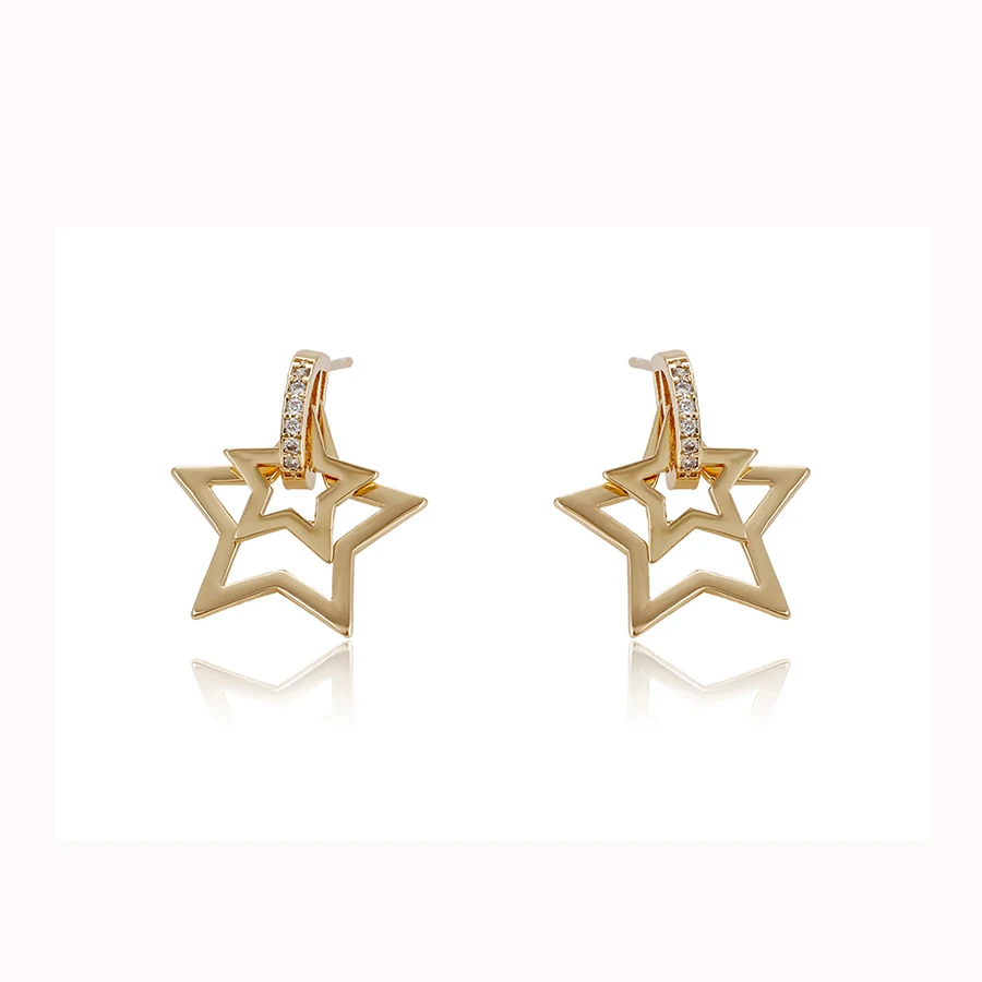 

94539 xuping jewelry star shaped drop earrings with diamonds 18k gold plated earrings for women