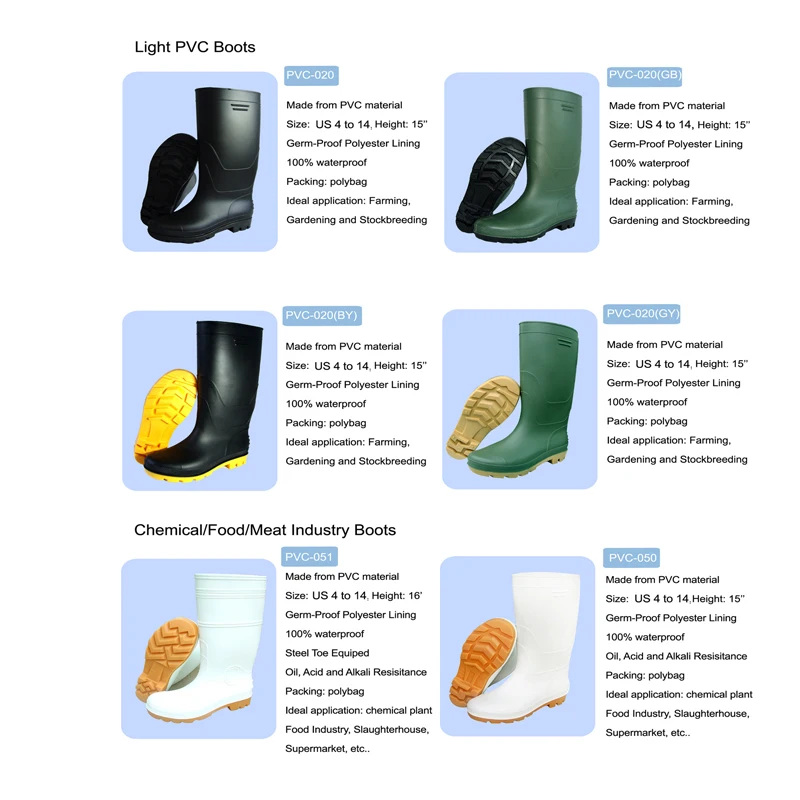 White Waterproof Boots Used In Medical Chemical Meat Slaughterhouse