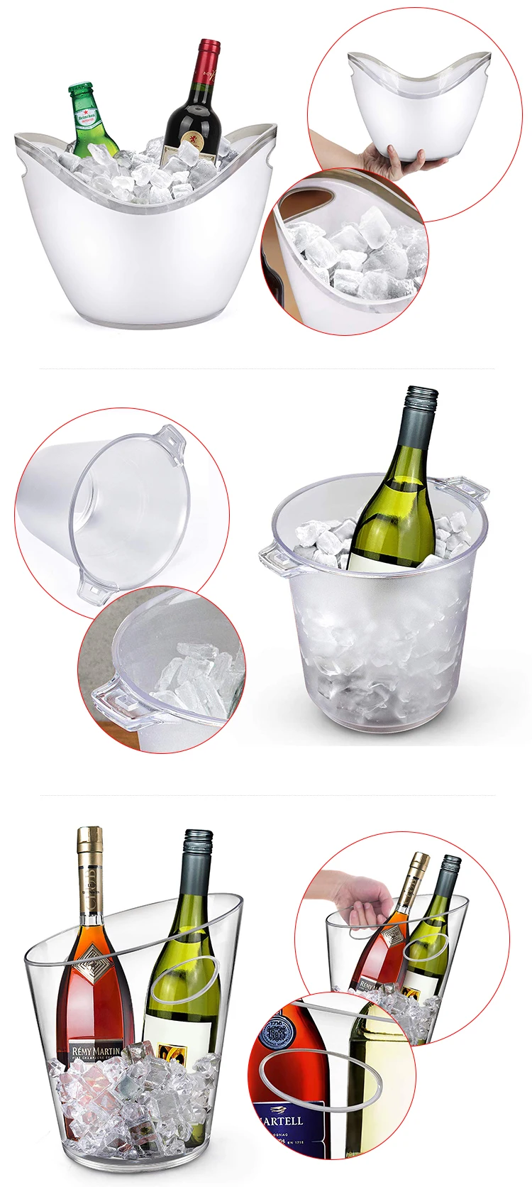 Factory 8l Ice Buckets Outdoor Gifts Acrylic Beer Bottle Plastic