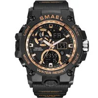 

SMAEL 8011 Men's Watches Army Green Sport Watch With 50M Waterproof Dual Time Alarm Clock