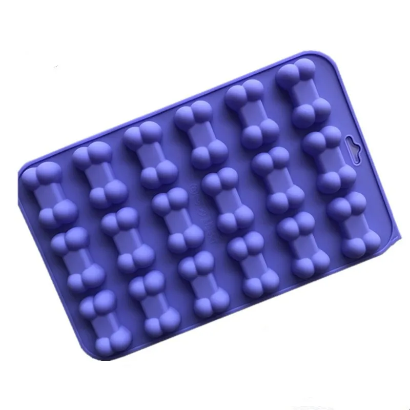 

18 cavity dog bone shape silicone ice cube tray, N/a