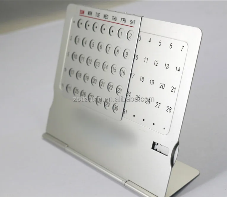 
Promotional Perpetual Table Desk Folding Aluminum Permanent Calendar 