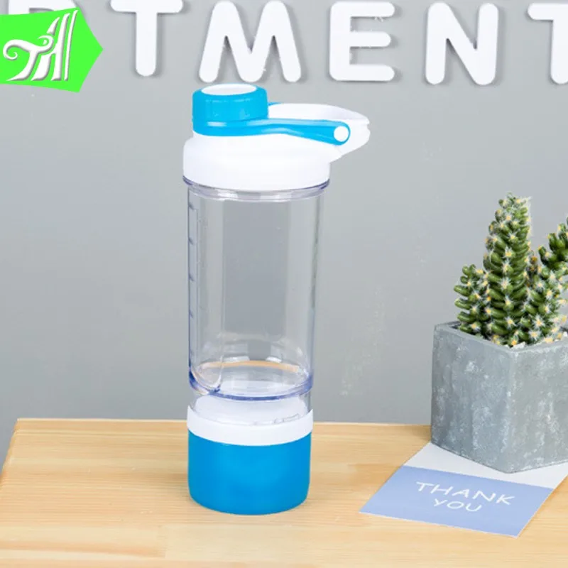 600ml Two Layers Plastic Shaker Bottle, Sport Water Bottle Bottledjoy