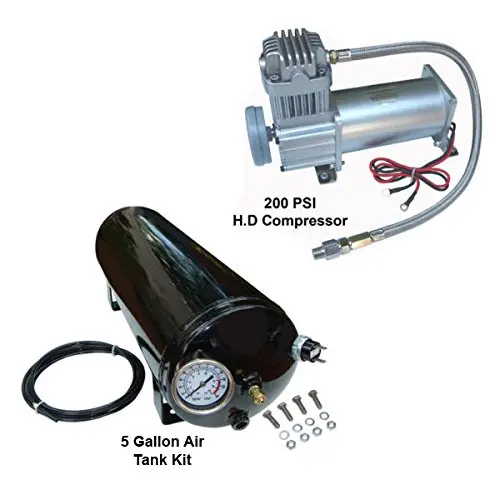 Viking Horns V103C/1006ATK 5 Gallon Air Tank and 200 PSI Air Compressor Kit
