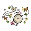 Metal Scrolling Butterfly Wall Clock Decoration
