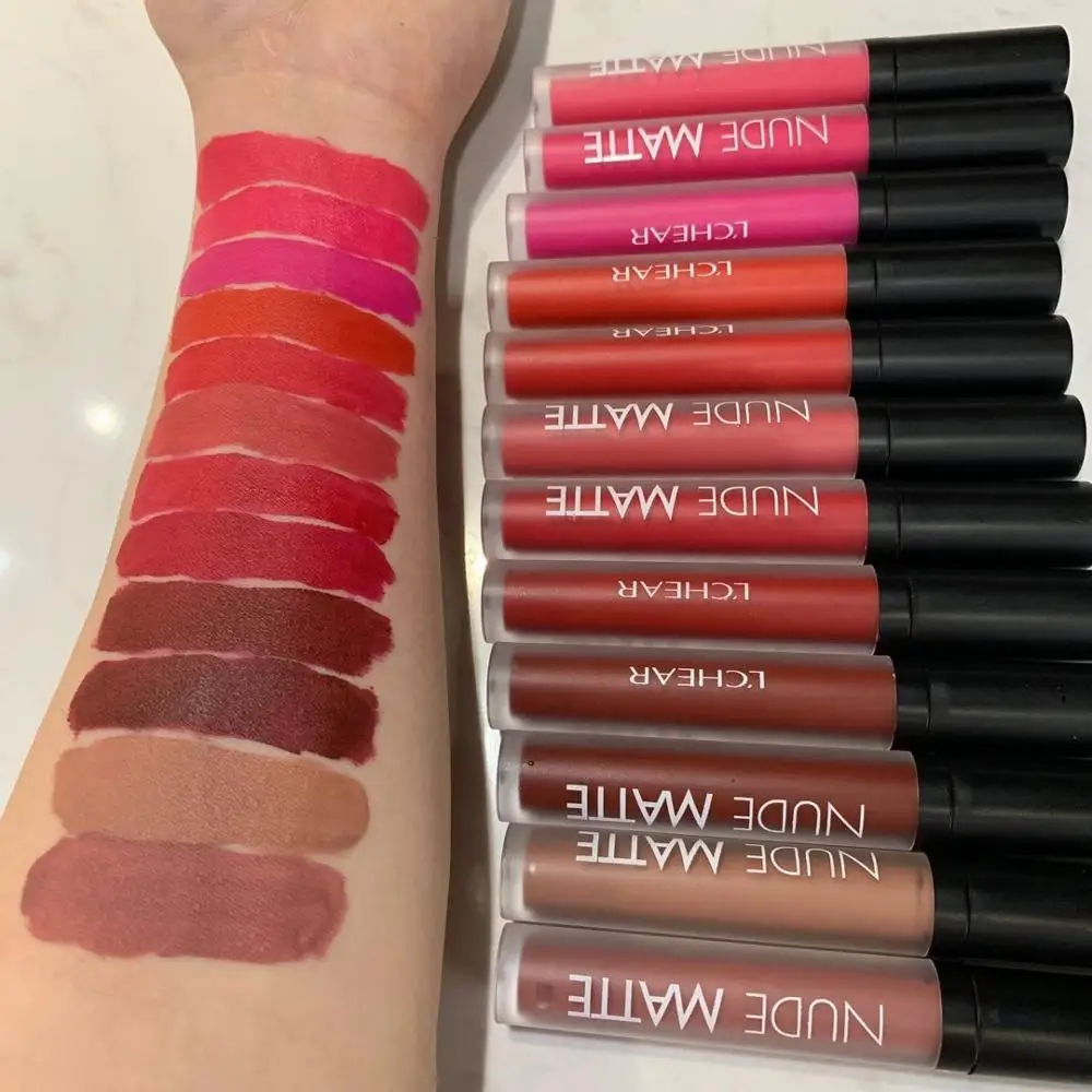 
LCHEAR wholesale cosmetics 12 Colors Nude Matte Lip Gloss set In Stock Long-lasting Liquid Lipstick Set DQ1134 