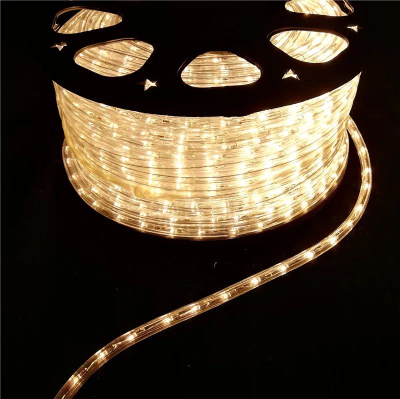 Warm White 10mm 100m Decoration Thin Led Rope Lights Rainfall Outdoor