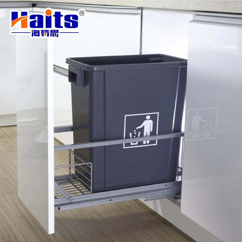 

Soft closing built-in kitchen waste bins
