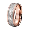 Imitated Silver Meteorite And Rose Gold Arrow Inlay Men Women Tungsten Wedding Ring