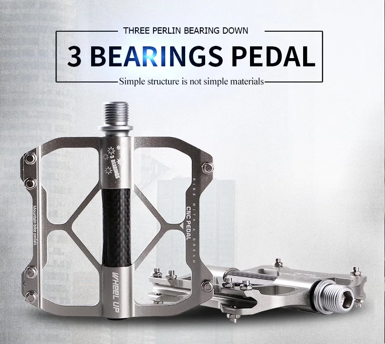 Wheel Up Waterproof Mtb Cheap Bike Bicycle Pedals Hollow Sealed Bearing