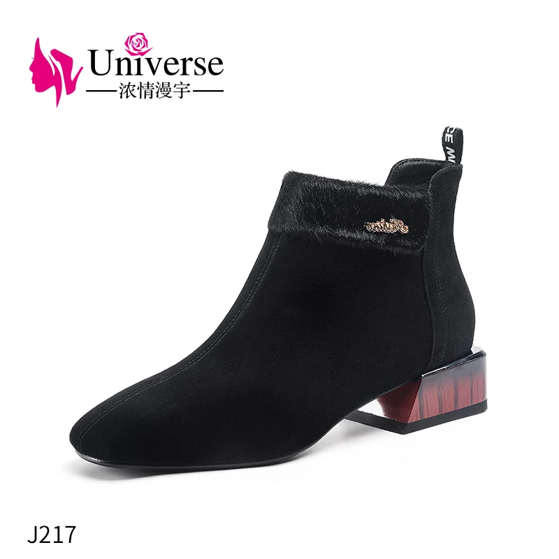 

2020 Parity and graceful PU boots fashion for women winter hard-wearing ladies fancy boots, Black