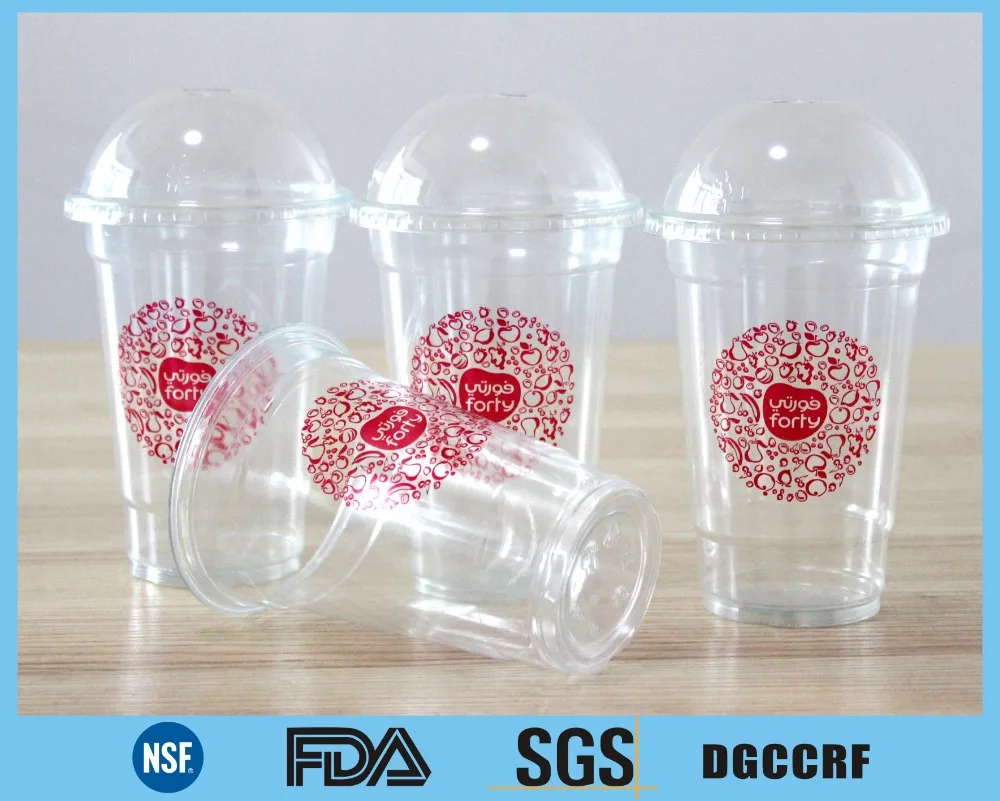 12oz 16oz 20oz Custom Printed Clear Disposable Pp Pet Plastic Cup With