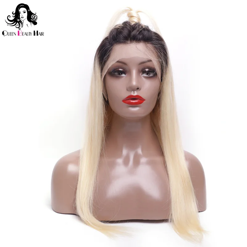

1B 613 Blonde Ombre Color Remy Brazilian Straight Wig Long Pre Plucked Gluele Lace Front Wig Brazilian Hair Wigs For Black Women, Natural black #1b