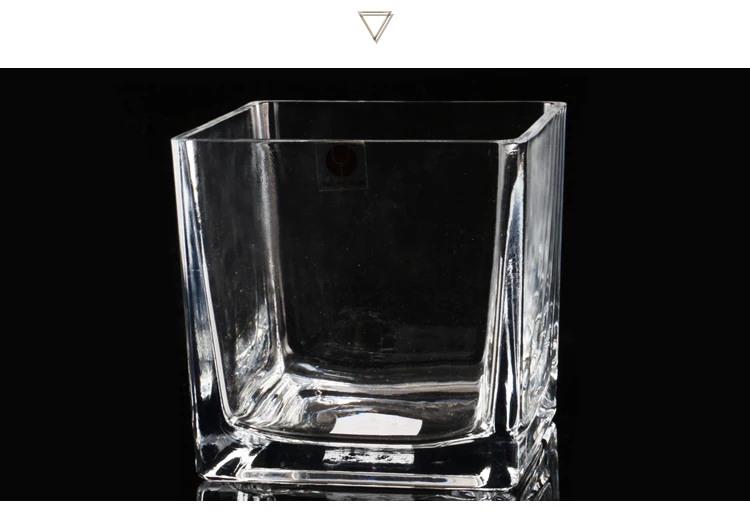 Wholesale Customized Elegant All Size Clear Square Flower Glass Cube