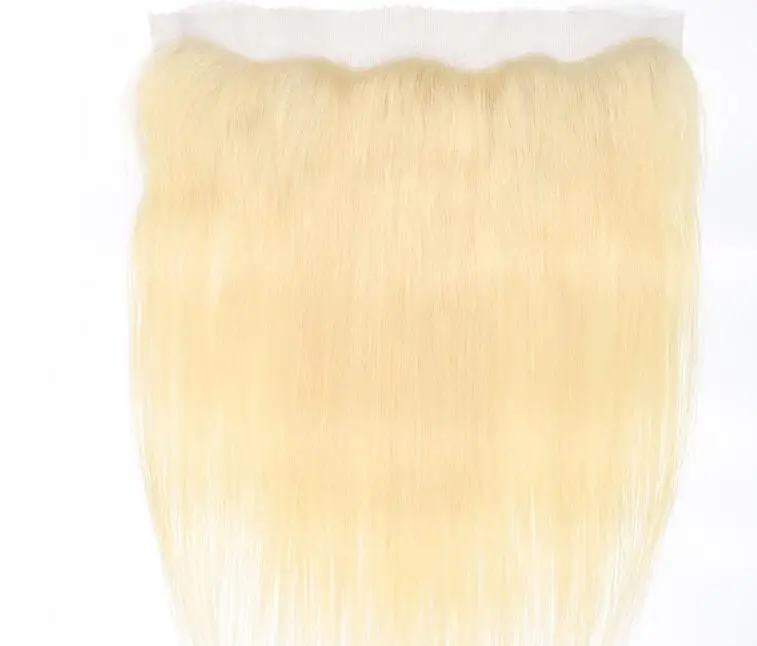 

Wholesale Blond hair Unprocessed Virgin Brazilian Straight Wave 613 Ear To Ear Lace Frontal, Color 613