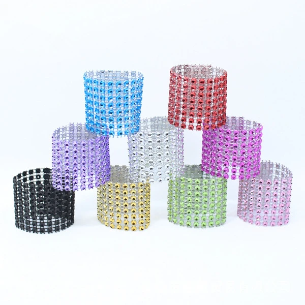 

Wholesale Hot Sale Napkin Buckle Holder Wedding Party Table Napkin Ring, Purple, blue, red, pink, green, rose red, gold, black, silver