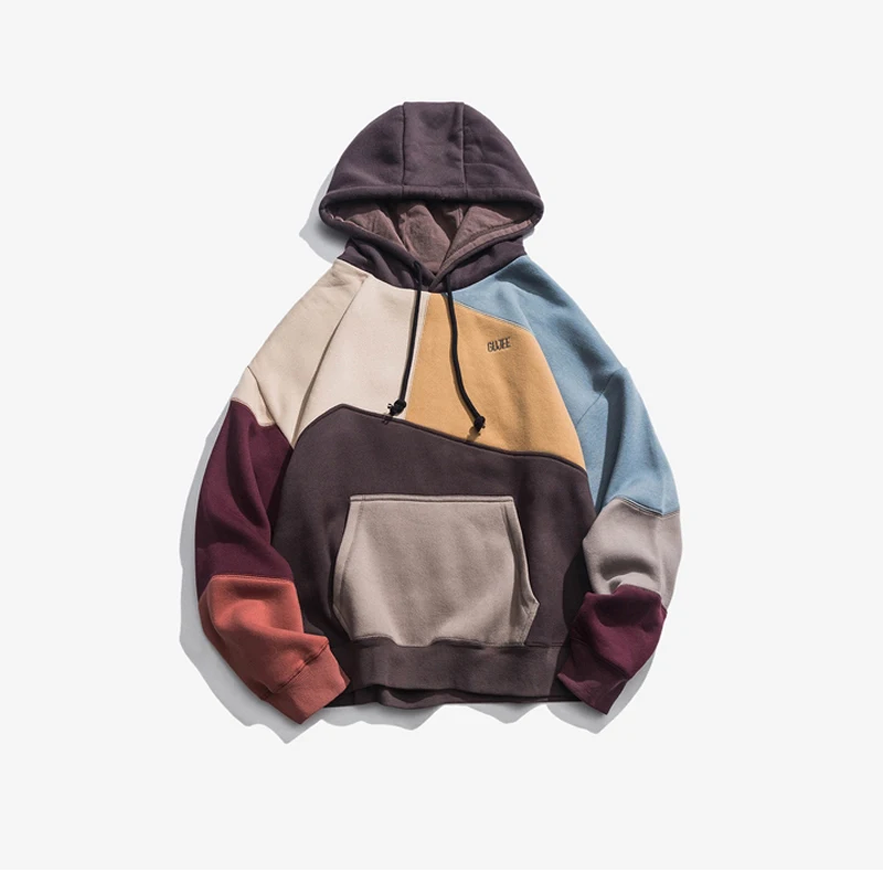 

OEM Design Colorblock Plain Blank Custom Color Fleece Men Hoodies, Customized color