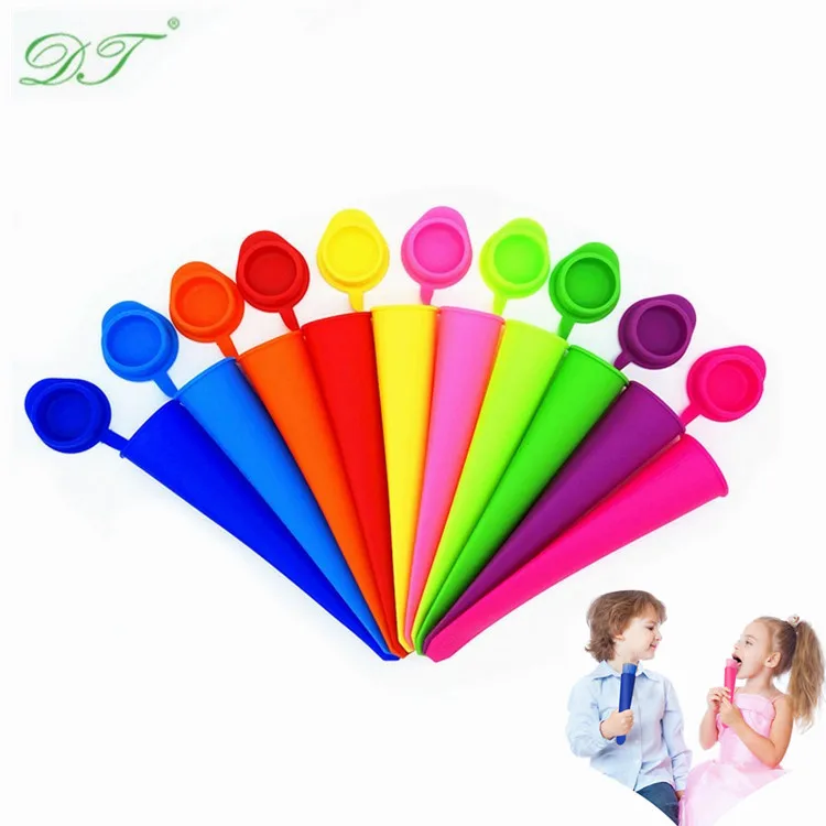 

Custom Reusable Silicone Ice Popsicle Food Grade Ice Pop Mold, Customized color