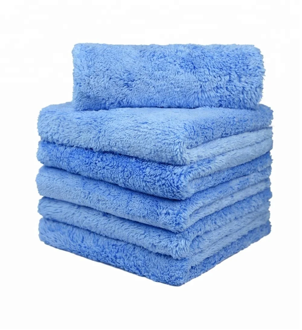 

Aggressive Grade Microfiber Towel Cleaning Coral Fleece Drying Edgeless Car Polish Towel No Scratch Glass Wash, Blue