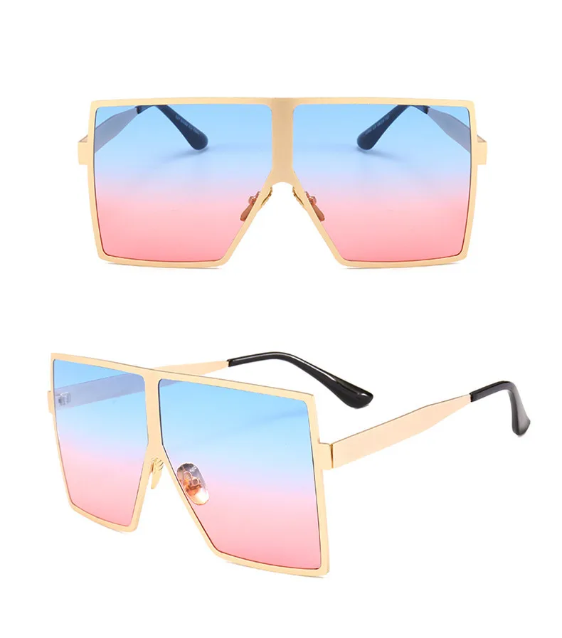 

high quality fashionable metal big square sunglasses oversized sunglasses men