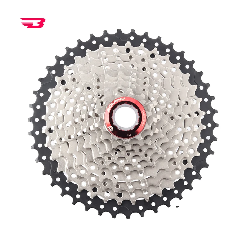 

High Quality mtb freewheel bicycle 10 speed 11-42 teeth cassette sprocket, Black+silver;silver