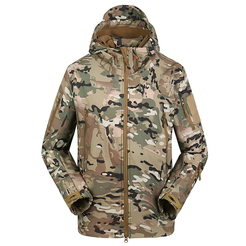 

ESDY Outdoor Waterproof Hunting Camping Combat Coat Hooded Camo Military Men Army Tactical Softshell Jacket, 23 colors