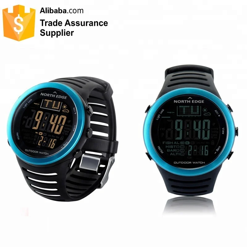 

2018 Military Outdoor Altimeter Barometer Thermometer Multi function sport waterproof smart watch, Gold blue black