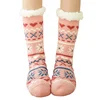 fleece lining knit non slip indoor winter socks