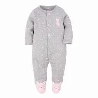

Baby Boys Girls Footie Pajamas Long Sleeve Animal Print Sleep Play Romper