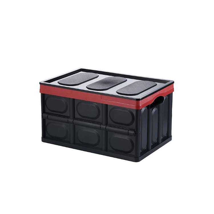 

Outdoor portable collapsible plastic fishing box storage stackable with lid