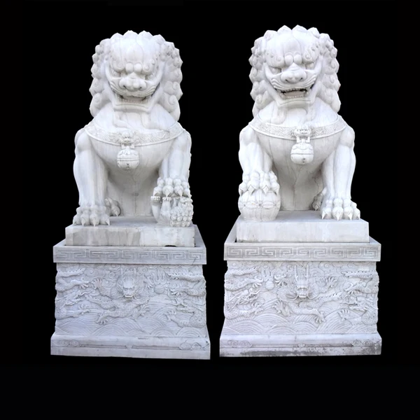 Chinesischen Stil Fengshui Fu Hund Marmor Statue