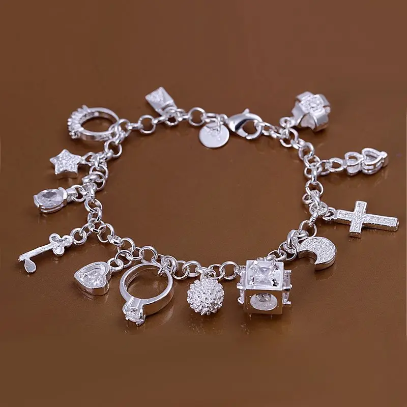 

Free shipping 925 Silver Bracelet CZ Women's Love Bracelets 925 Silver Bracelets & Bangles