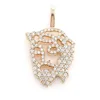LOZRUNVE Gold Themed 925 Silver Zircon Hollow Jesus Head Pendant