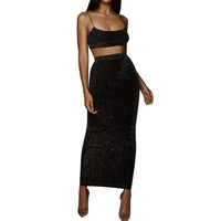 

Two 2 Piece Sets Bodycon Outfits For Women Crop Top And Long Skirt Set Matching Set Woman Bodycon Club Party Clothing Y11137