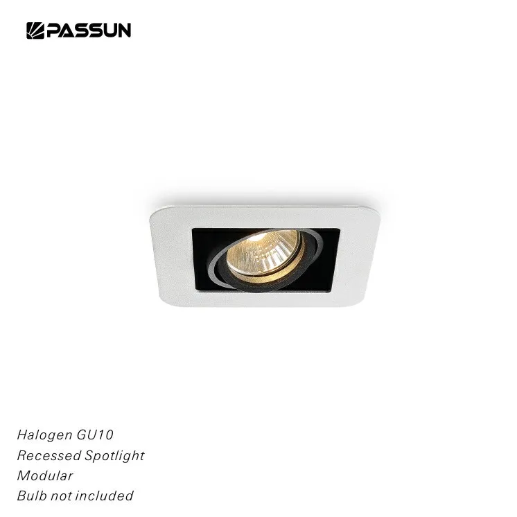 Aluminium Recessed Mounted Ceiling Spotlight Housing With Gu10 Socket
