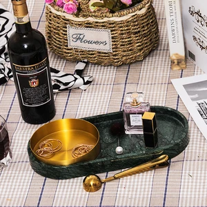 Marble crafts manufacturer supply Oval marble jewelry display tray