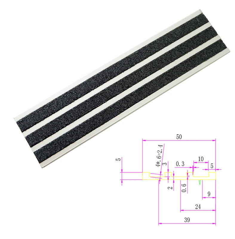 High Quality Aluminum Indoor Outdoor Stair Nosing Carborundom Indoor Outdoor Stair Nosing Carborundom