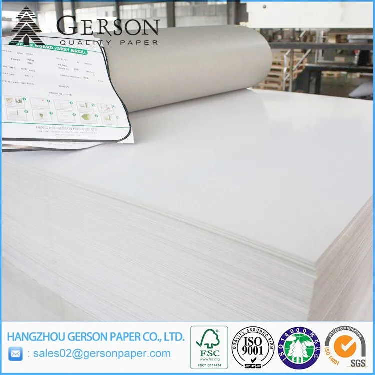 Manufacturer Direct Sell/ Recycled Paper 180 gsm Coated Cardboard Duplex Board Paper PE Film Wrapped
