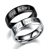 Hot selling new style her King his Queen stainless steel couple finger ring
