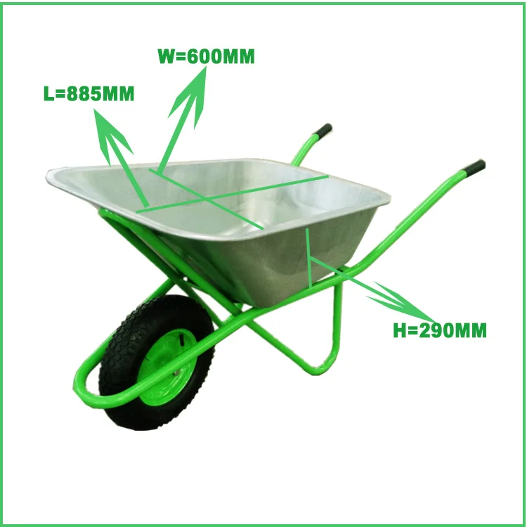 85L LIME PLASTIC WHEELBARROW WITH BLACK PNEUMATIC WHEEL EXCELLENT QUALITY 