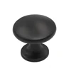Contemporary Brushed black bathroom accessory round knobs Cabinet pulls